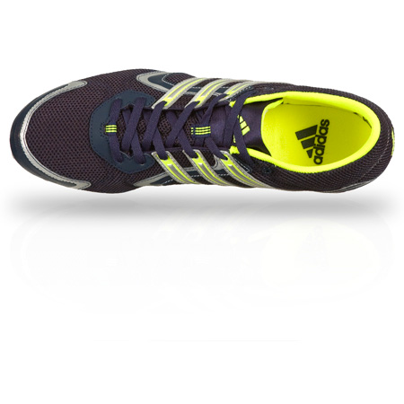 blue and gold track shoes
